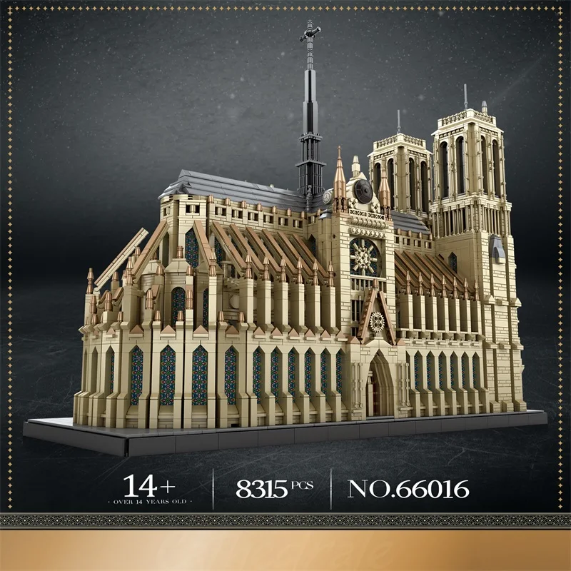 Puzzle z serii Architektura - Model Katedry Notre Dame - Puzzle dla dzieci - Klocki - Prezent na Boże Narodzenie i urodziny