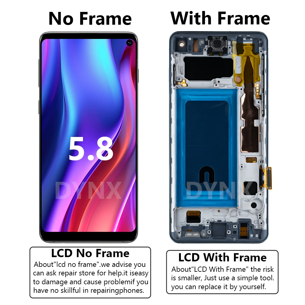 100% Tested TFT LCD Display For Samsung Galaxy S10 G973F/DS G973 G973U SM-G973 LCD Touch Screen Digitizer Assembly With Frame