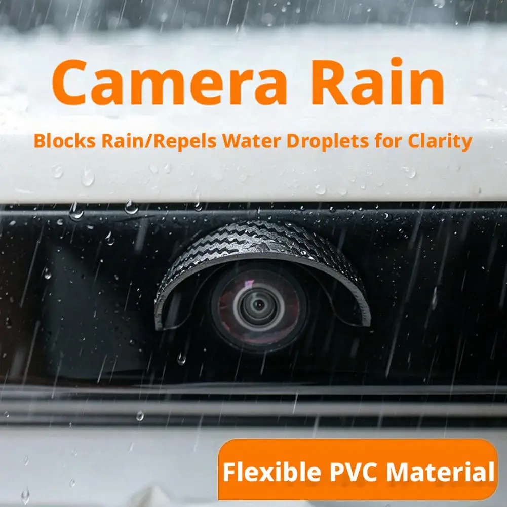 2/4/10pcs Universal Vehicle Backup Camera Rain Cover Carbon Fiber Pattern Waterproof Sun Shade Rear Camera Rain Block Protector