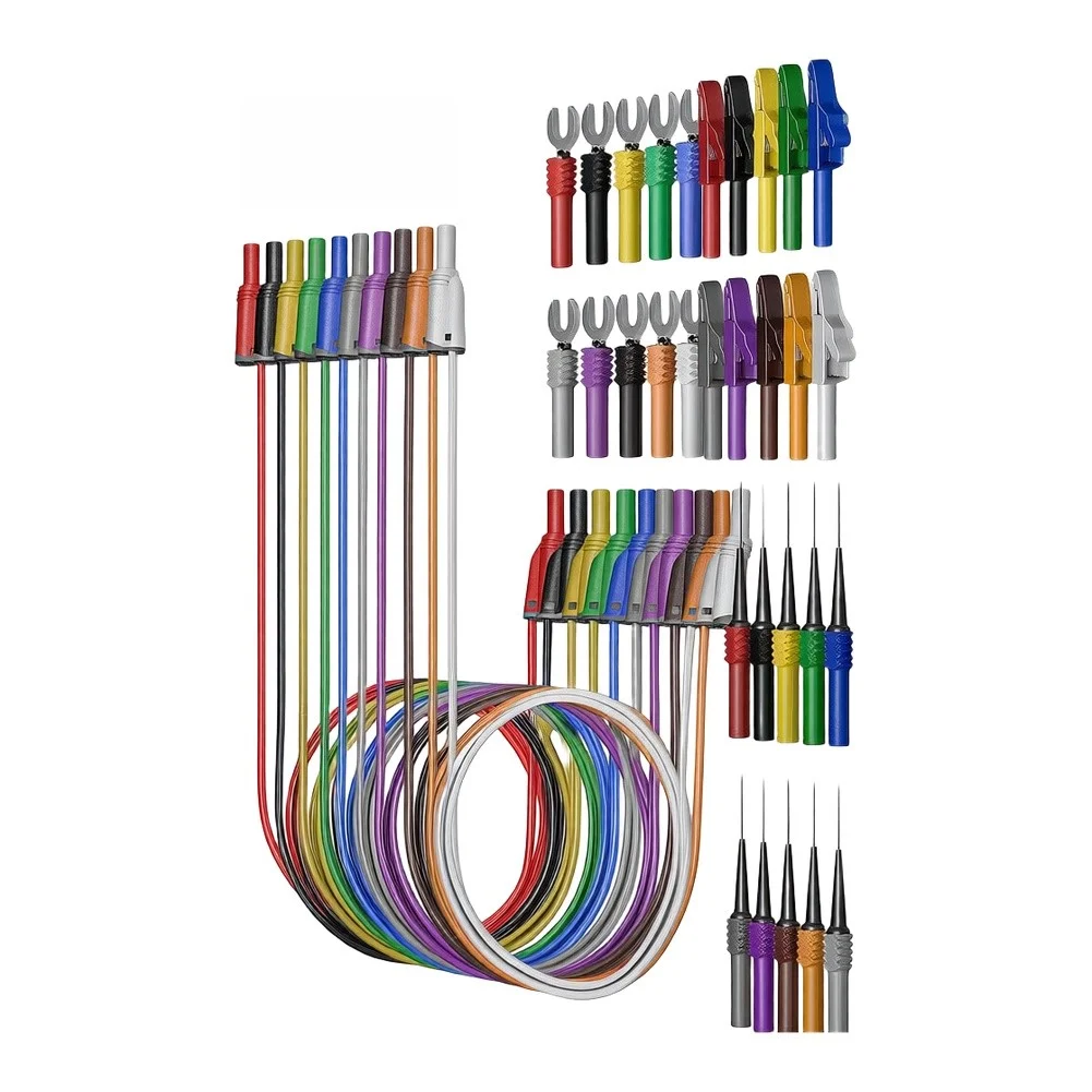 CKT011 Electrical Test Kit For Industrial Use With Stackable Banana For Spade Lugs High Flexibility Silicone Wire