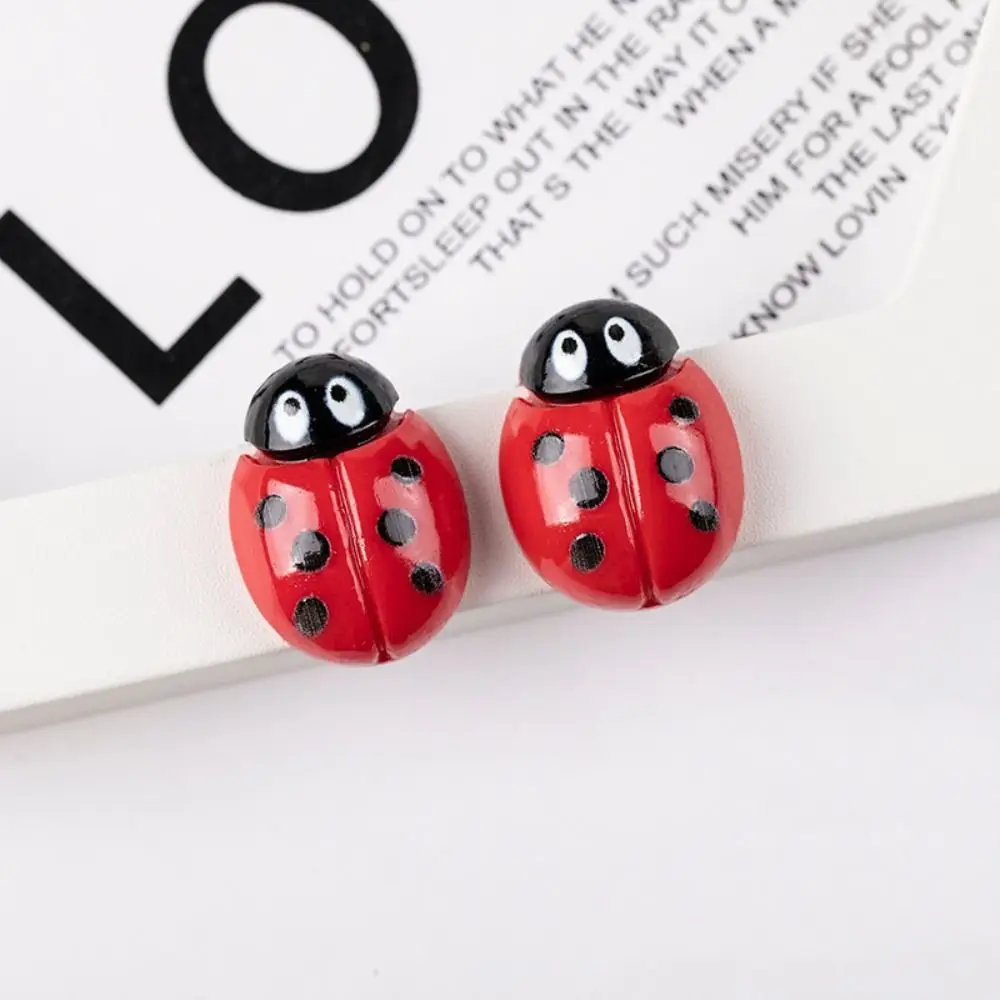 5 Piezas de Mini Mariquitas de Resina Hechas a Mano, Miniaturas de Mariquita de Resina, Mariquita de Siete Puntas, Epoxi, para Niños