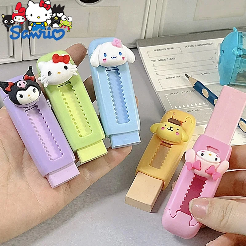 

Sanrio Hello Kitty Melody Kuromi Cinnamoroll Push-Pull Eraser Scalable Cartoon Eraser Eraser Student Reward Stationery Gift