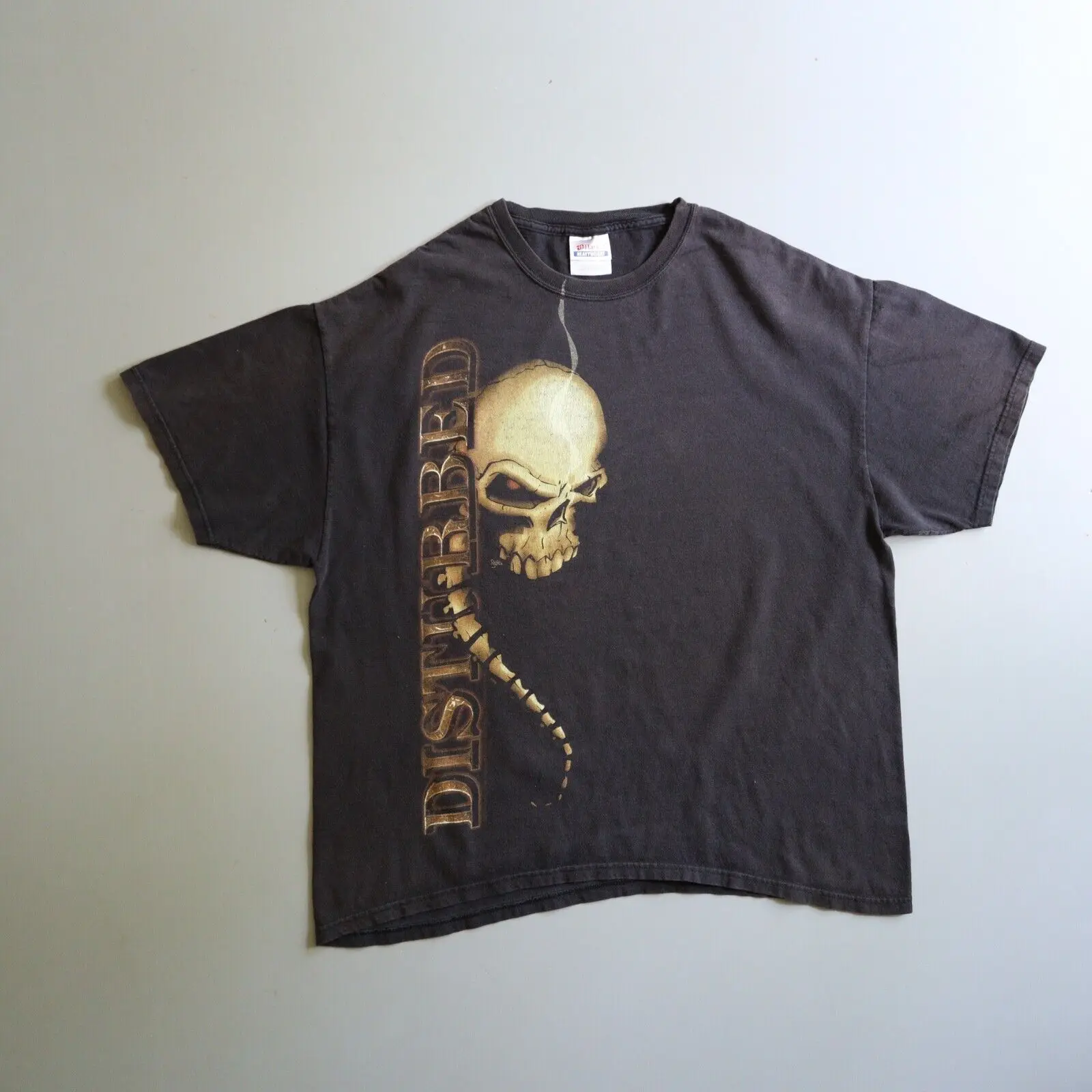 2009 Disturbed Band Shirt Tour Dates Skull Concert Black Short