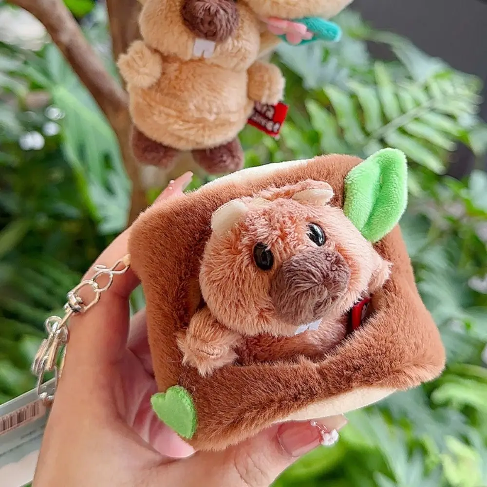 

PP Cotton Simulation Groundhog Plush Keychain Fluffy Bag Charms Lifelike Marmot Pendant Doll Comfortable Hanging