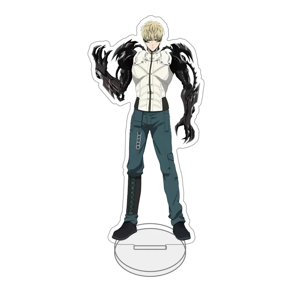 One Punch Man Anime Figure Saitama Genos Tatsumaki Garou 15cm Acrylic Stand keychain Model Plate Desk Decor Fans Gift