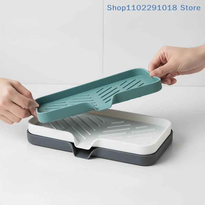 practicalSilicone Tray For Kitchen Bathroom Non-slip And Anti-drop Design For Safe Storagehousehold