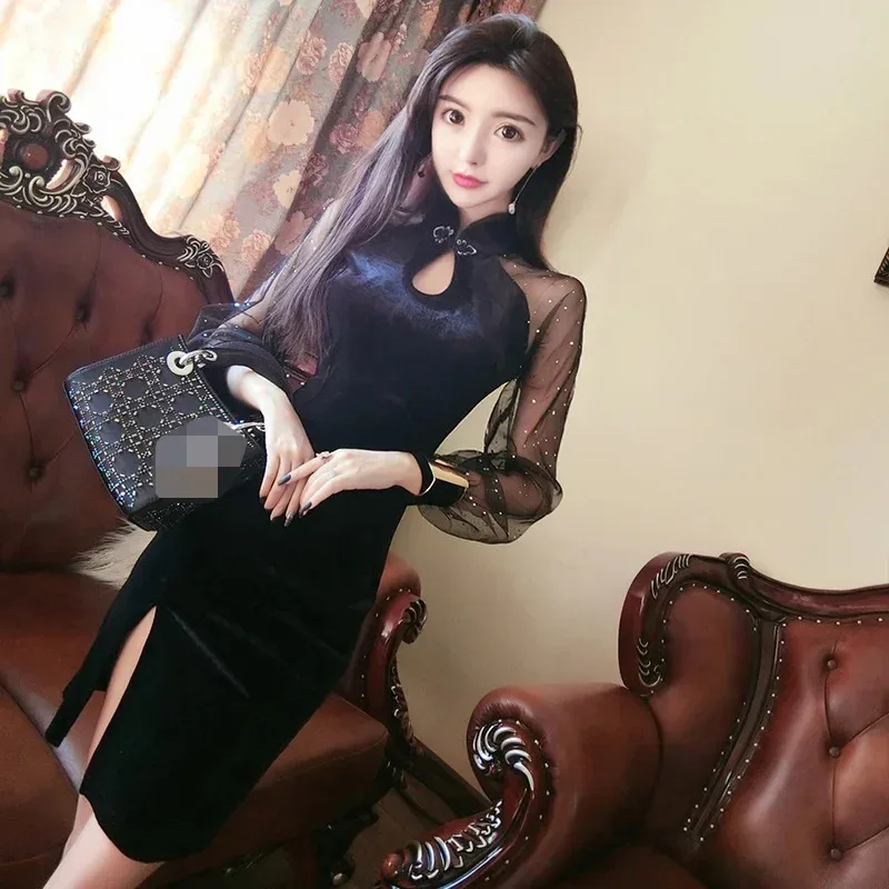 Cheongsam ретро модное платье ipao для девочек, современное сексуальное мини-платье, женские сексуальные короткие облегающие платья с разрезом 10562 Cheongsam ретро модное платье ipao для девочек, современное сексуальное мини-платье, женские сексуальные короткие облегающие платья с разрезом 10562