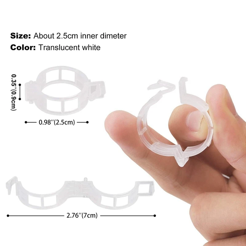 200PCS Plant Support Garden Clips Tomato Clips Supports/Connects Plants/Twine/Vines Trellis/Cages Plant Vine Easy To Use White