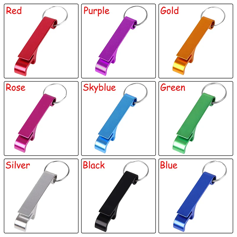 10-50Pcs Beer Bottle Openers Colored Bottle Opener Keychain Aluminum Alloy Colorful Mini Pocket Beer Beverage Opener