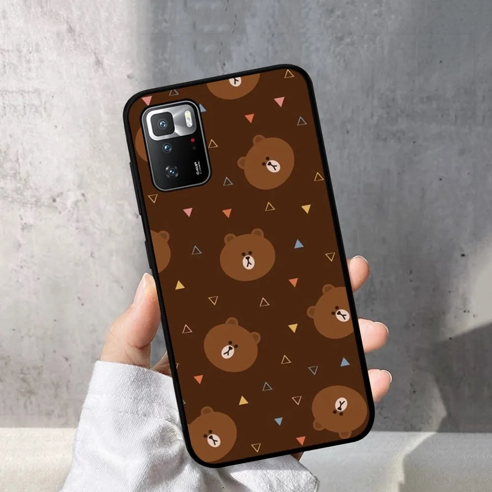 Korea Cute L-Line F-Friends B-Brown Phone Case For Redmi Note 4 X 5 A 6 7 8 T 9 9S 10 11 11S 11Epro Poco M3 pro