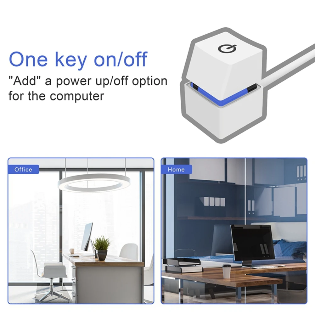 2M Portable LED Lights Computer Desktop Switch PC External Start Power On/Off Button Extension Cable, RGB Light