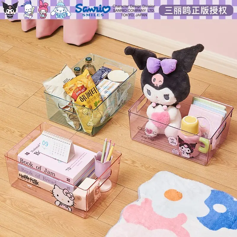 

Sanrio Kuromi Cartoon Storage Box Desktop Cosmetics Hairpins Snacks Miscellaneous Dormitory Office Desk Stationery Storage Rack