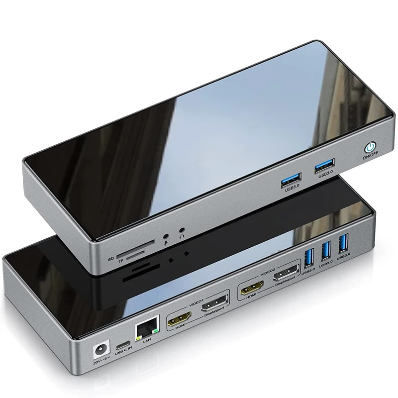 

Многофункциональная док-станция 16-в-1 с поддержкой видео 4K@60Гц, аудиоразъемом 3,5 мм, скоростью передачи данных 5 Гбит/с, совместима с системами Windows и Mac