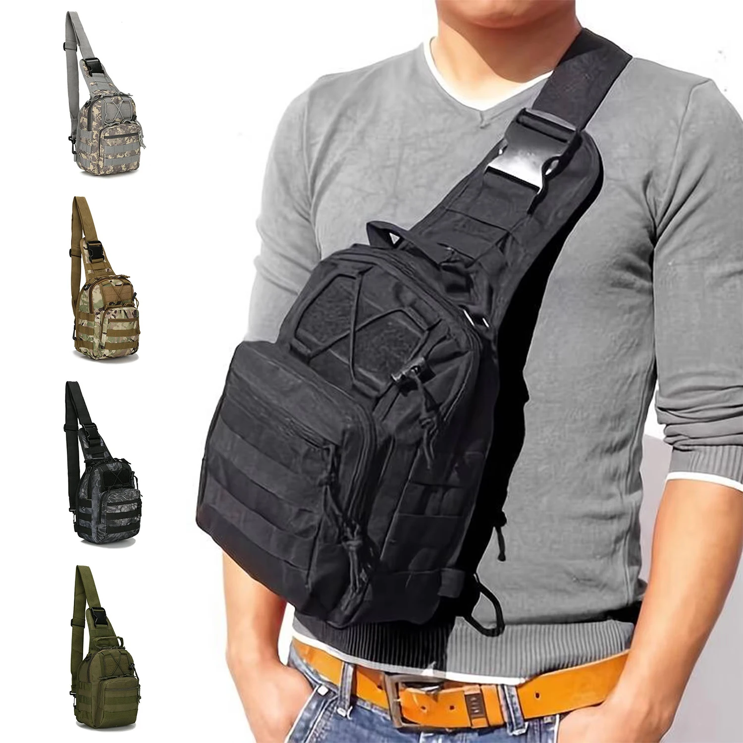 

Versatile Tactical Sling Backpack Body Chest Bag Hiking Hunting Carry Bag Man Hiking Travel Climbing Fishing Sling Crossbody