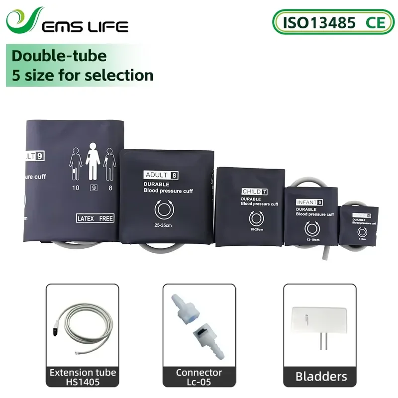 

EMSLIFE NIBP Pressure Cuff for Child to Adult Sizes Compatible GE Dash2000/Dash2500/3000 Patient Monitors EOS