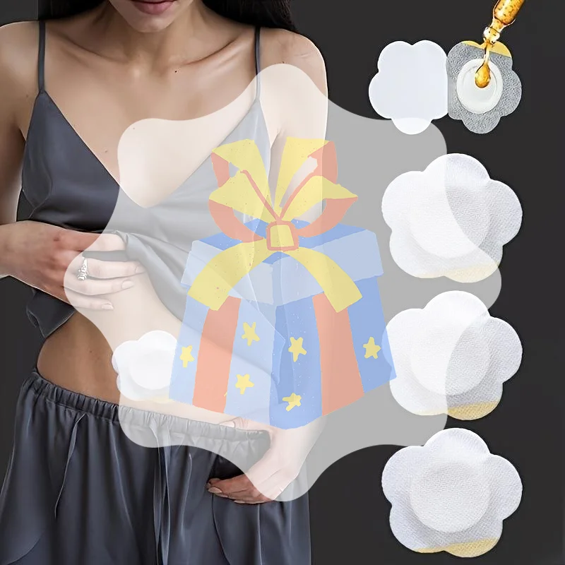 

50pcs/Set Replacement Disposable Castor Oil Pack Self-Adhesive Adhesive Navel Stickers Seepage Resistant Belly Button Protectors