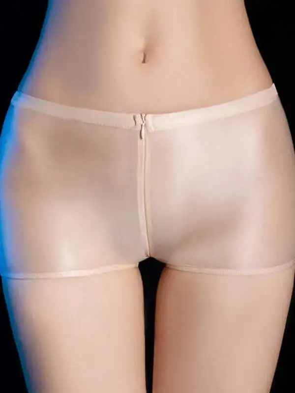 أزياء الصيف الغريبة الملابس النسائية بسيطة بلون منظور سستة الديكور مثير ضيق زاوية مسطحة الملابس الداخلية CFDH