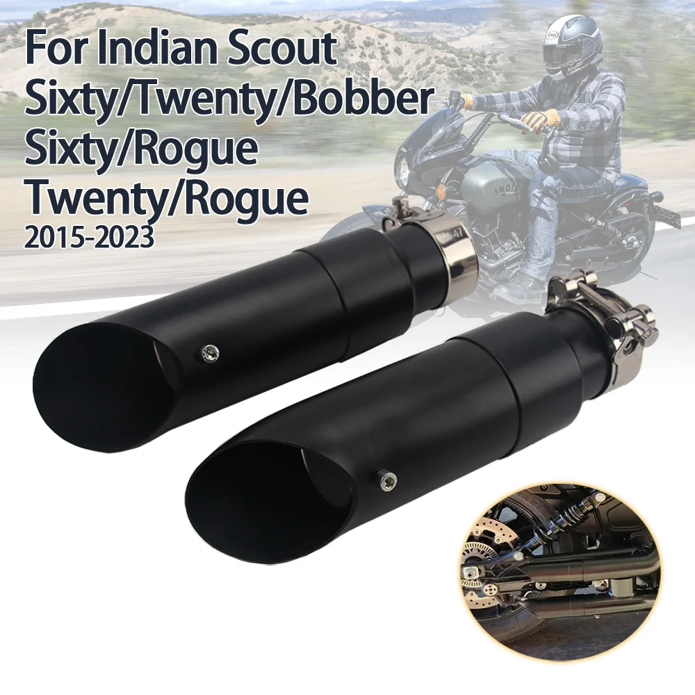 Motorcycle Exhaust System Short Muffler Pipe Tube Tail Tip Section Accessories For  Scout Bobber Rogue Sixty Twenty 2015-2023