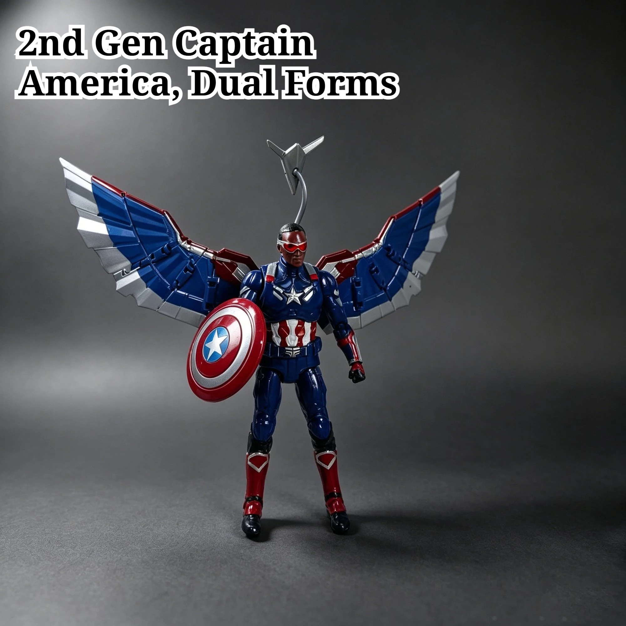 

2nd Gen Captain America, Dual Form and Interchangeable Head, Articulated Joints, Avengers Series, Gift for Children's Day