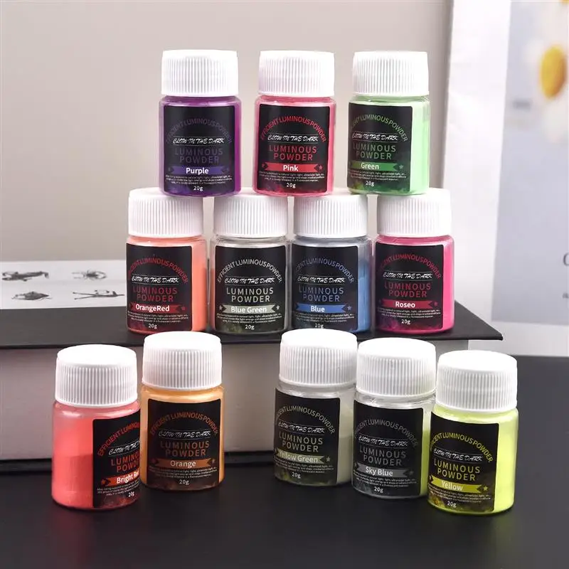 20g/Bottle Luminous Powder Epoxy Resin Pigment DIY Resin Mold Nail Art Glitter Powder Glow In The Dark Jewelry Making Supplies