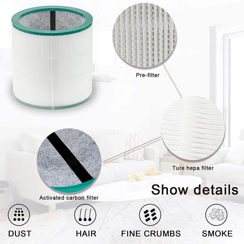2 Packs Replacement Air HEPA Filter For Dyson TP00/TP02/TP03/AM11,Tower Purifier For Dyson Pure Cool Link