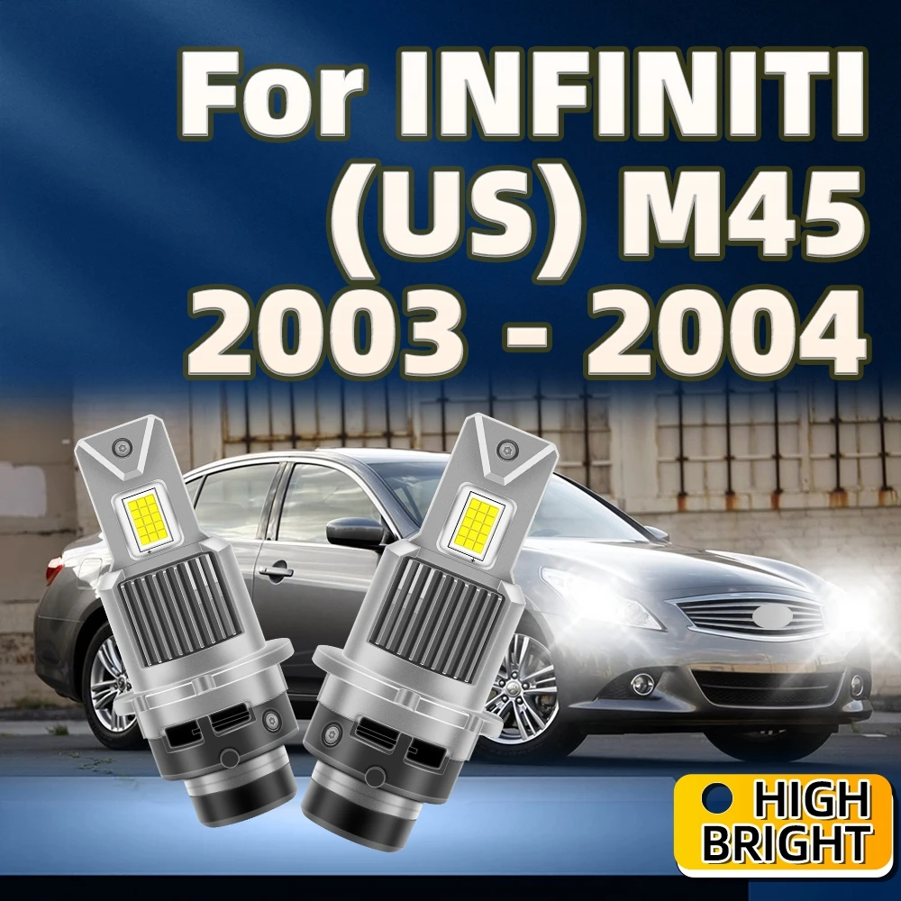 

2Pcs LED Canbus 30000LM Headlights D2R Car Light 6000K Plug&Play Replace HID Lamp For INFINITI (US) M45 2003 2004