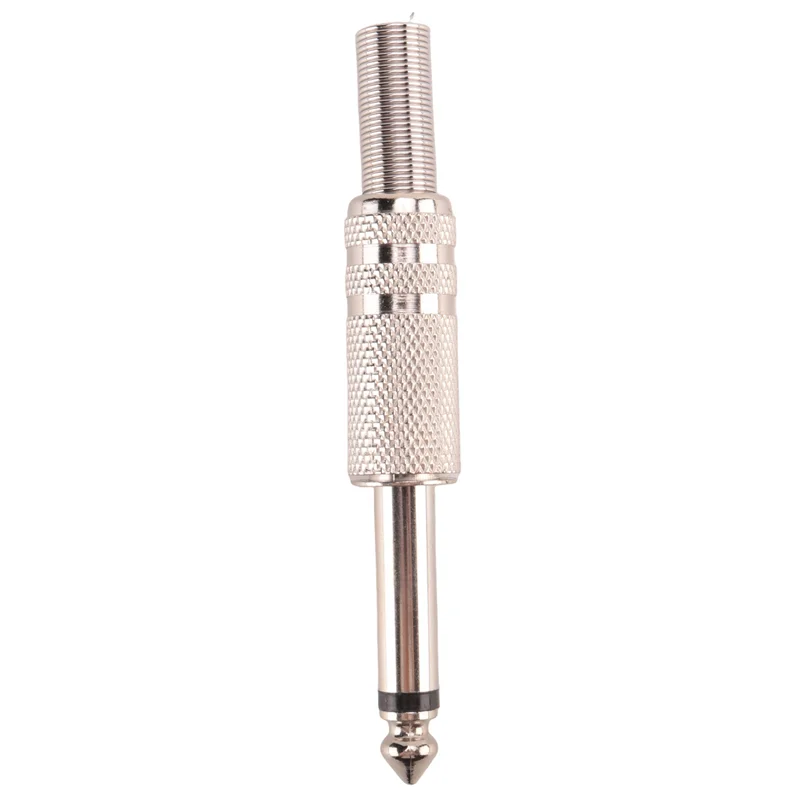 ABVO-6.35Mm Mono Amplifier Plug 1/4Inch Male Mono Monaural Jack Audio Cable Connector Plug Microphone Audio Connectors 100Pcs