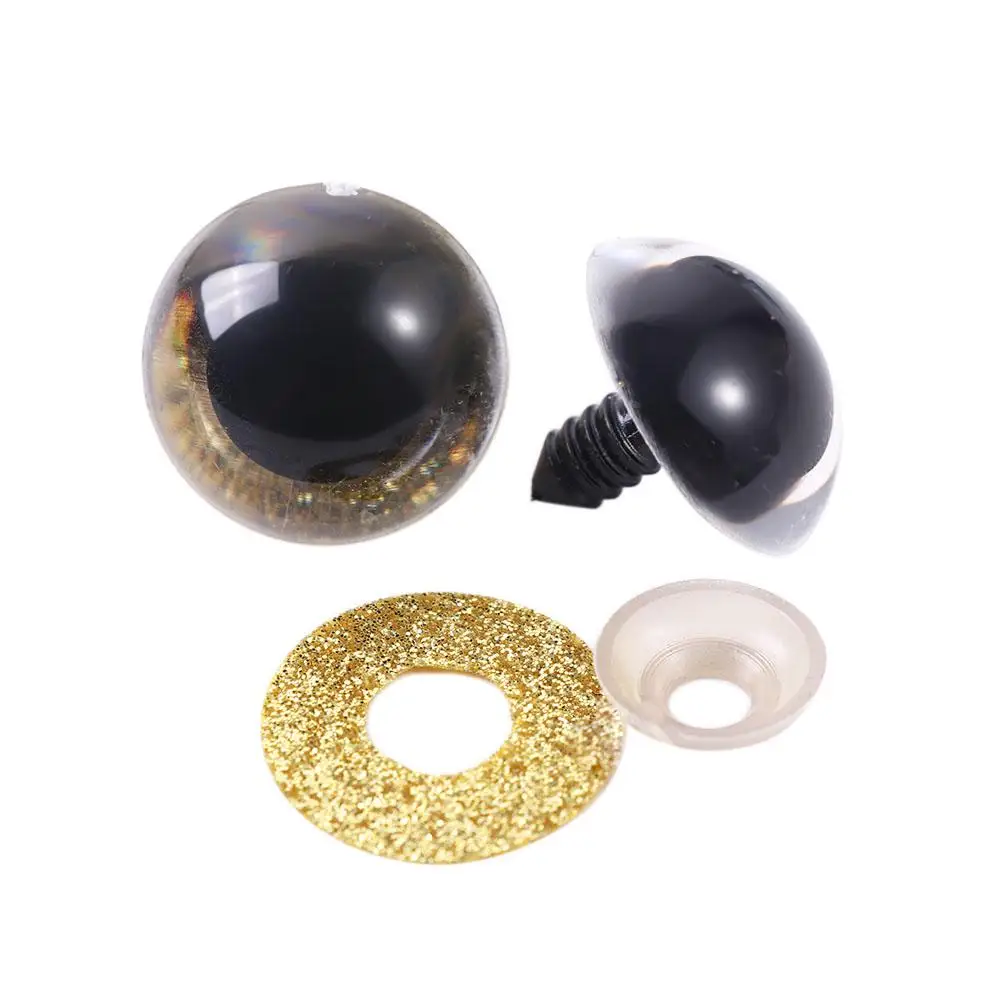 Yeux de sécurité en plastique à paillettes 3D pour jouet Amigurumi beurre, yeux exécutifs pour poupées, mélange animal, 14mm, 16mm, 18mm, 20mm,