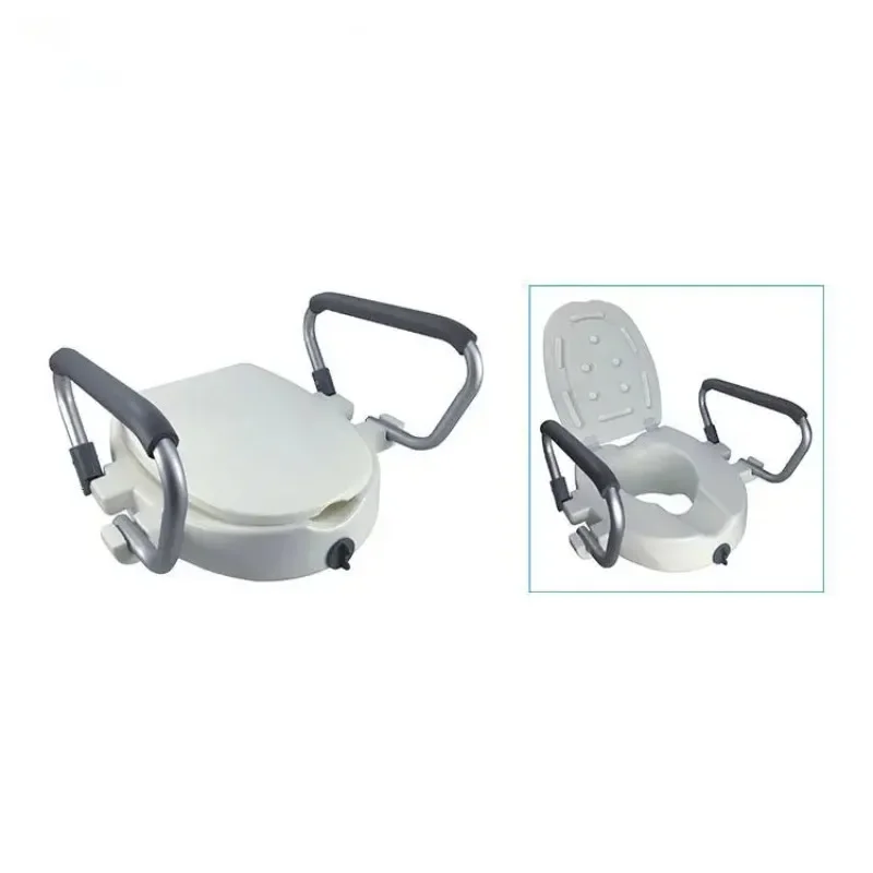 Equipment Adjustable Raised Toilet Seat With Armrest For Older People