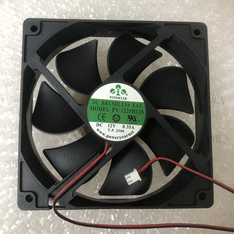 

S New for POWERYEAR PY-1225H12S 12V 0.35A 2 wire cooling fan#QW