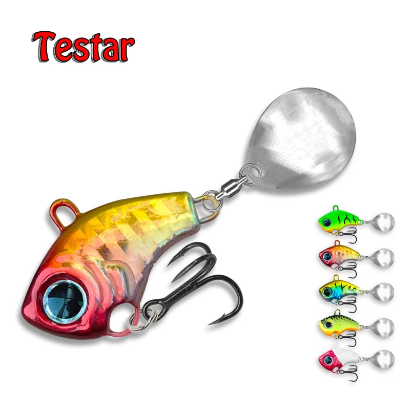 Testar Fishing Lures 5g 7g 10g 15g 20g Wobbles Rotating Metal Vib Vibration Tail Artificial Hard Baits Jig Spinner Spoon Pesca