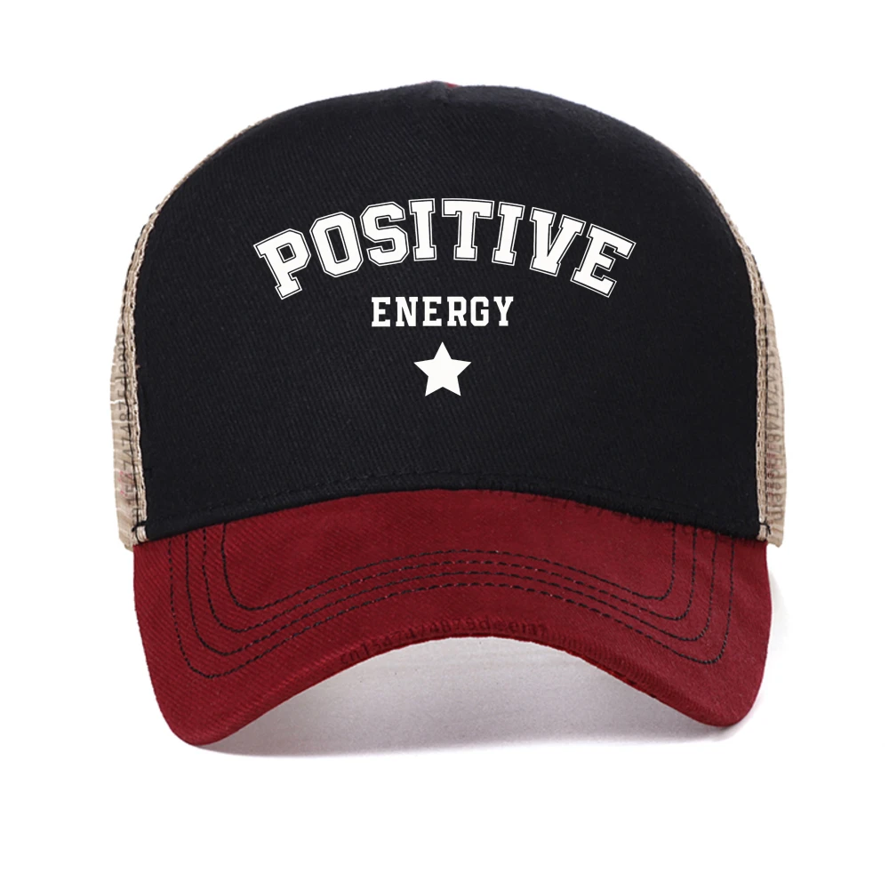 Positive Energy baseball cap Trendy Urban Streets for a Stylish Summer caps fashion visor adjustable mesh trucker hat