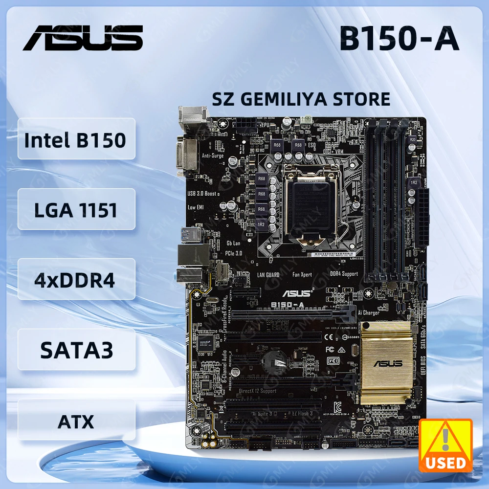 ASUS B150 Motherboard B150-A Motherboard LGA 1151 DDR4 64GB support 6100 6300 6400 7300 7400 7700 7600 G4560 6700 9900 ATX