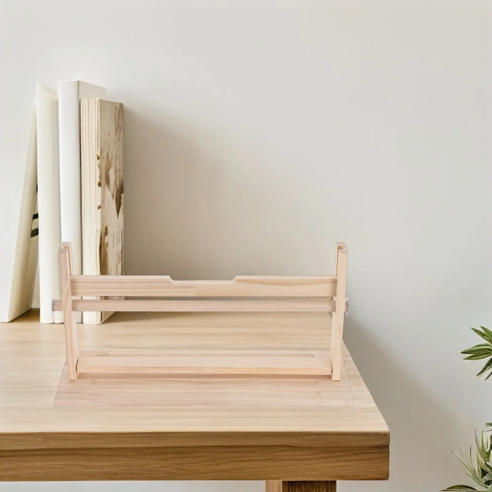 Wooden Art Paper Roll Holder Stable Heavy Load Paper Roll Organizer Tabletop Drawing Storage Rack Calligraphy Scroll Holder