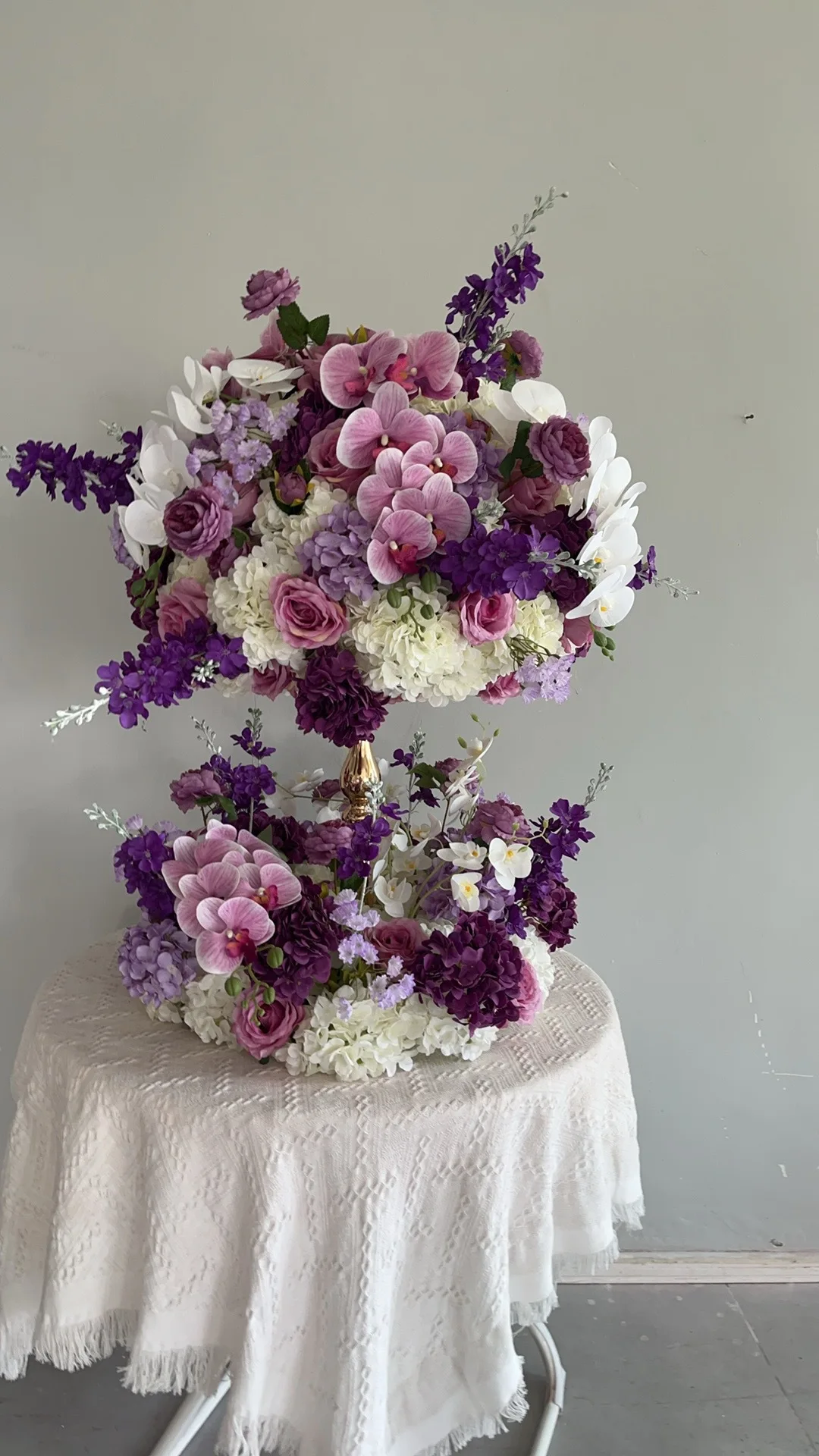 70CM Lila Künstliche Orchideen-Blumenkugel Hochzeitstisch-Mittelstück Kerzenhalter Deko Künstliche Seidenblumen-Arrangements für Events und Partys – Detail 4