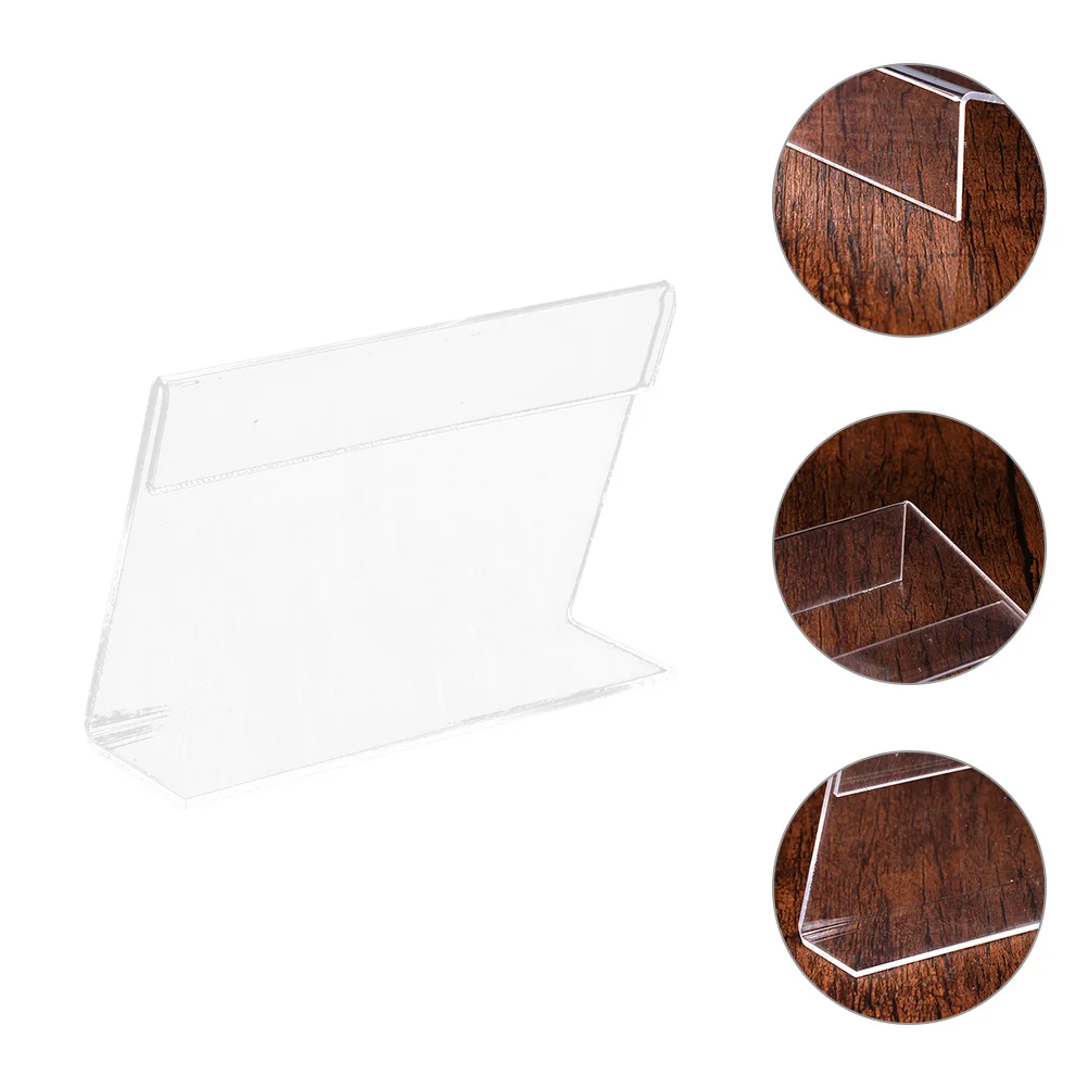 

10 Pcs Acrylic Price Tag Wear-resistant Sign Stand Supermarket Shelf Label Rack Holder Display Holders Table Detachable