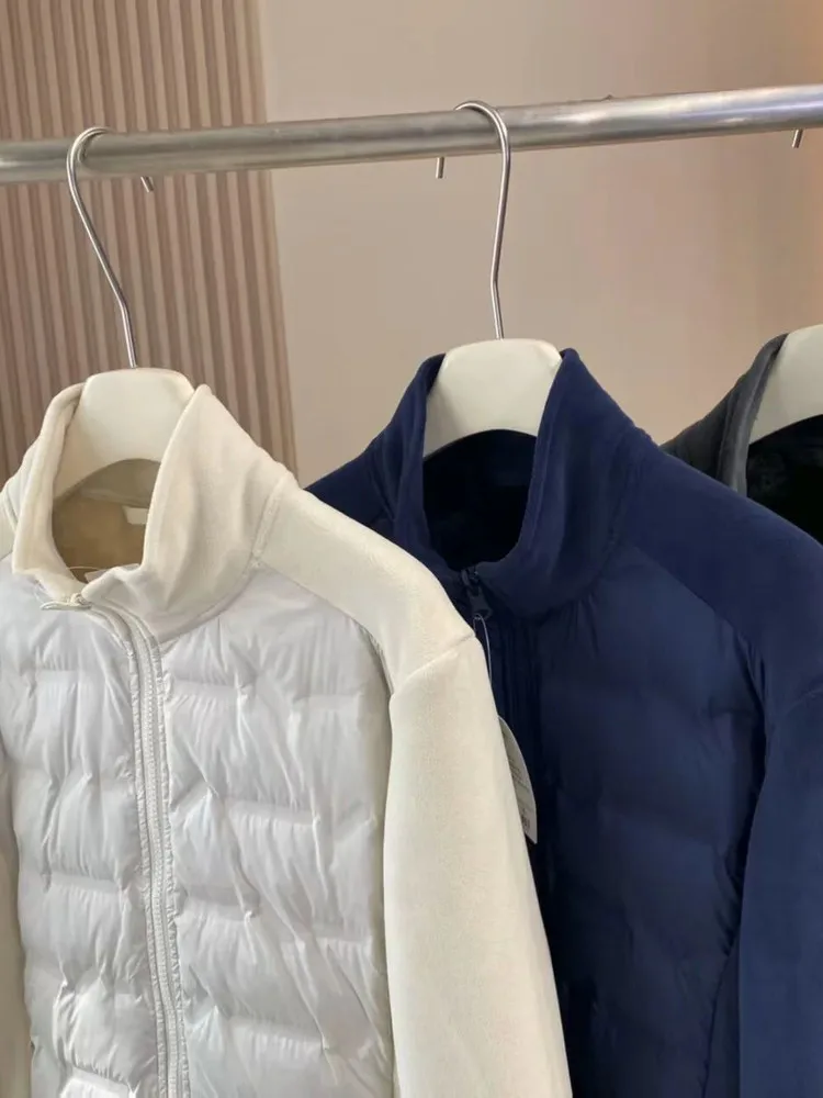 

Outdoor Lightweight down Jaet Couple Sle Stand Collar Windproof Warm Trendy Men's Women's Polyester Fiber Du down Filling