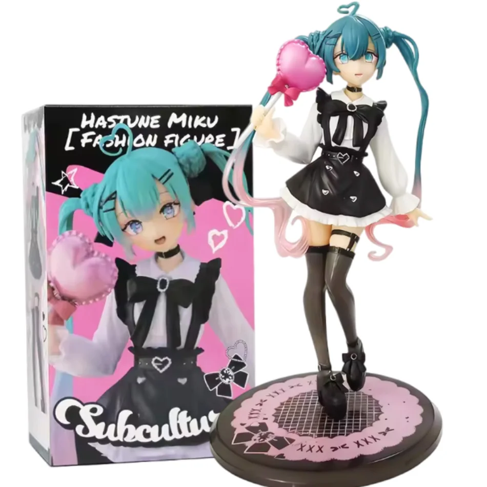 Anime Hatsuned Miku Figure Subculture Outfit Heart Stick Cute Girl PVC Collectible Model Toy Gift Hot In Stock