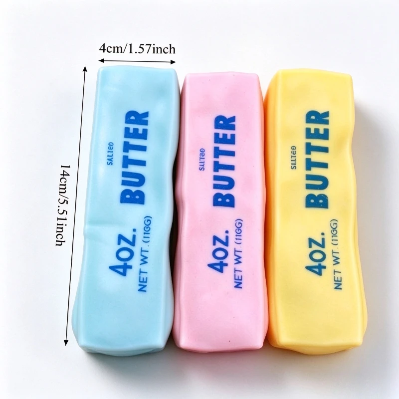 Moldable Coconut Oil Butter Stick Squishy Toy Soft Stress Relief Ball Cheese Bar Squeeze Fidget Toy Christmas Gift Vent Toy