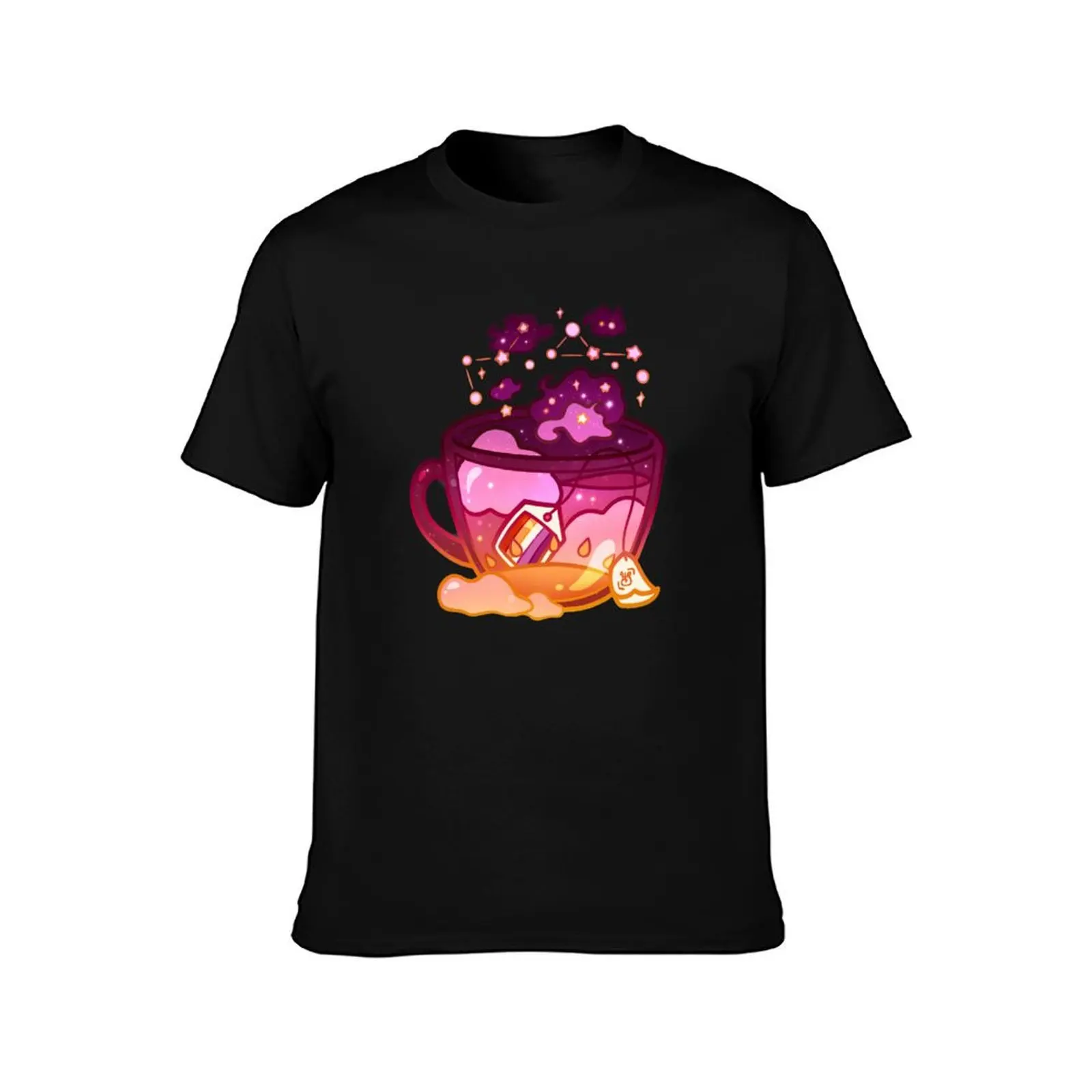 Pride Flag Teacup - Sunset Lesbian T-Shirt Streetwear Print Tee Shirt