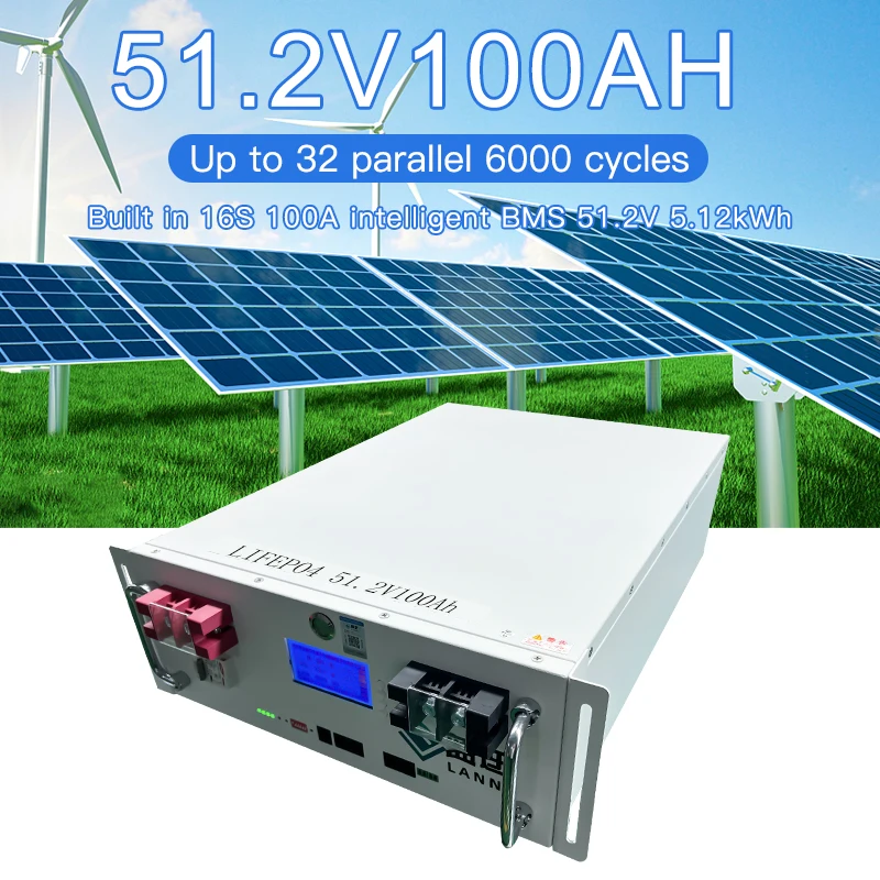 Lifepo4  48V 51.2V100Ah  5KWH Home Storage Lithium Battery Deep cycle 15 year life solar PV charging