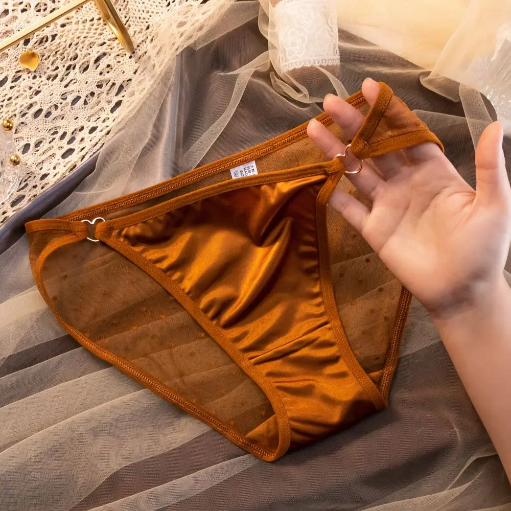 Intimo Cavallo in cotone Vita media Amore Cuore Fibbia Mutandine di pizzo da donna Slip da donna Intimo con stampa a pois Intimo senza cuciture