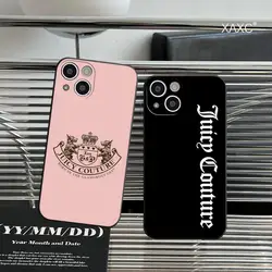 J-Juicy C-Couture Phone Case for Iphone 15 14 12 11 13 Pro Max Mini X XR XS 7 8 Max SE 2020 Soft Dark Skeleton Phone Covers