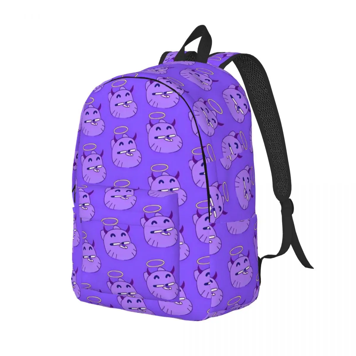 Gum Ball Devil Backpack for Boy Girl Student School Bookbag Comedy Amazing World Gum Ball Canvas Daypack Preschool Primary Bag