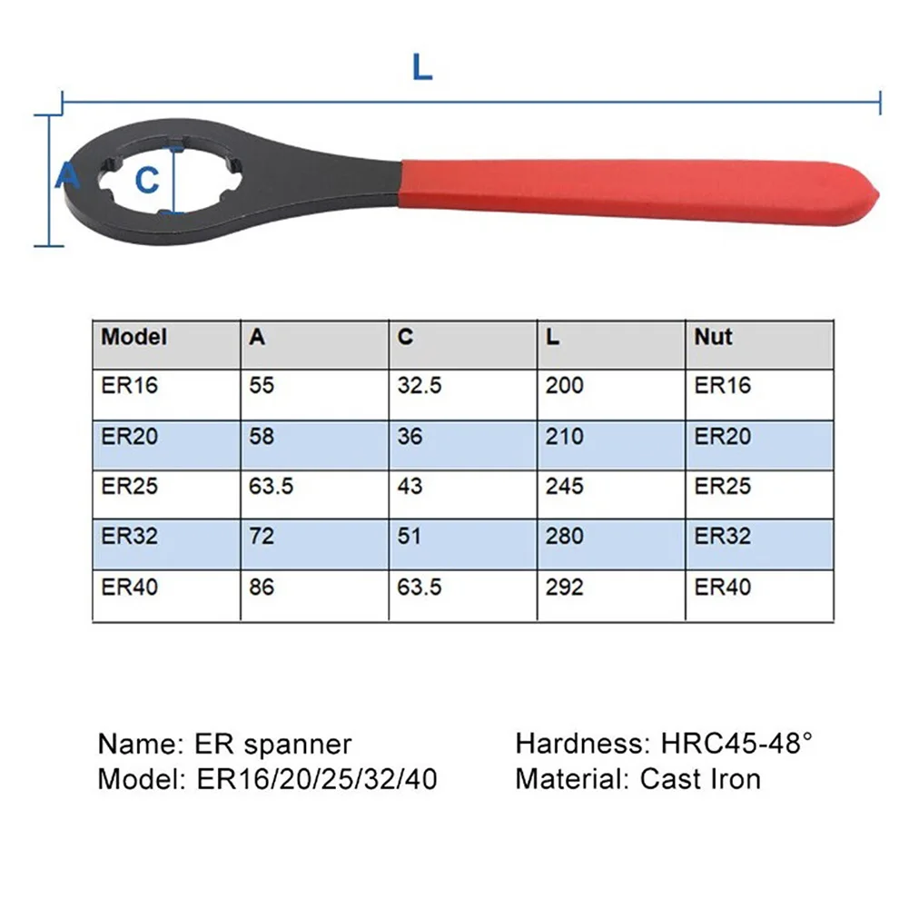 1PC O-Type ER16 ER20 ER25 ER32 Collet Wrench For ER Nut Collet Chuck Wrench Spanner Milling Machine Hand Tools CNC Lathe Tool