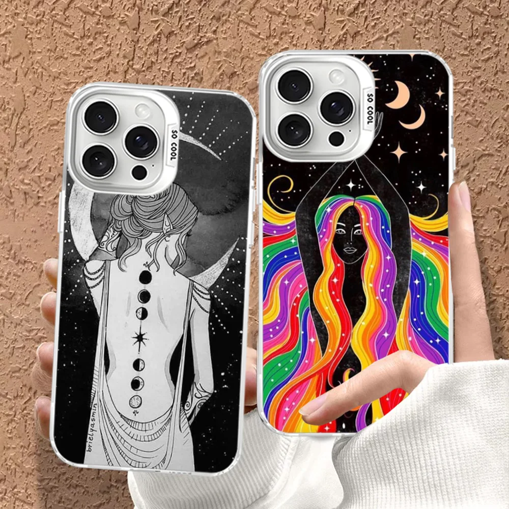 

Witches Moon Tarot Phone Case For iPhone 16 15 14 13 12 11 Pro Max X XR XSMAX Matte Shockproof Back Cover