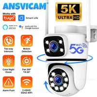 Caméra de sécurité IP extérieure ANSVICAM 5K 10MP HD Wifi PTZ 4K 5G Wifi à double objectif, compatible ONVIF, surveillance CCTV, Alexa/Google 1