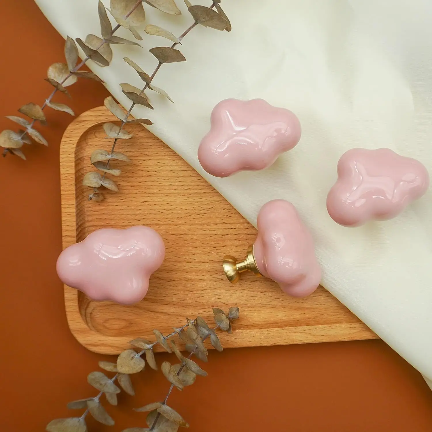 

Ceramic Cloud Cabinet Handles for Children's Room Home Decor Wardrobe Pulls Kitchen Cupboard Door Knobs Brass Furniture Hardware