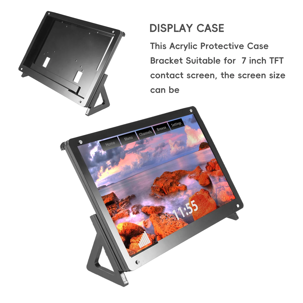 ABZL 7 Inch Lcd Acrylic Bracket Case Contact Screen Case Holder Bracket For Raspberry Pi 3 Model B+