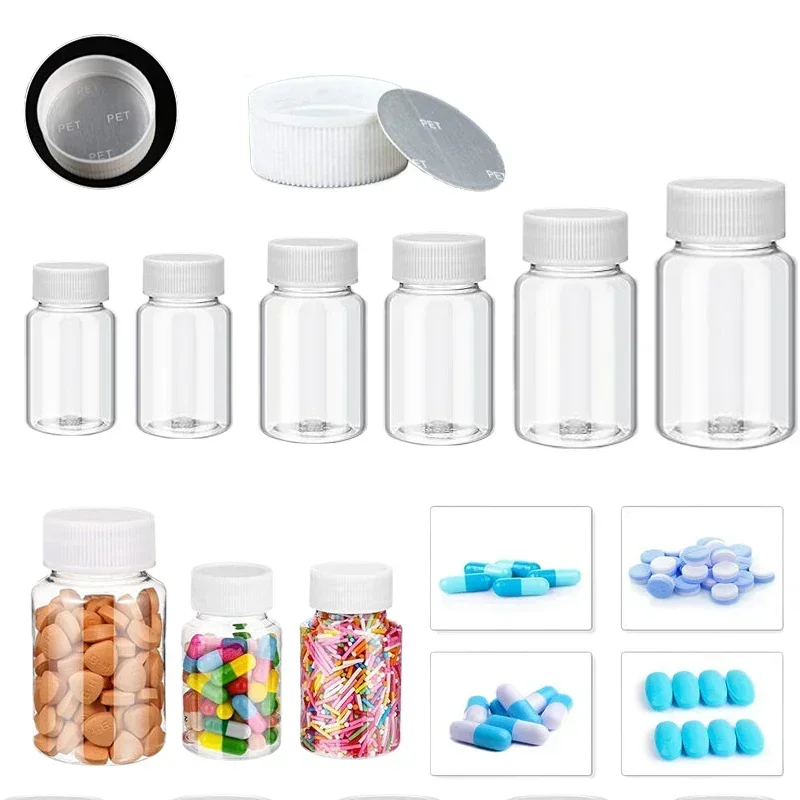 5 Stuks Lege 15 Ml/20 Ml/30 Ml/50 Ml/60 Ml/80 Ml/100 Ml Doorzichtige Plastic Flessen W/Seal Caps Reizen Capsules Cosmetica Opslag Containers